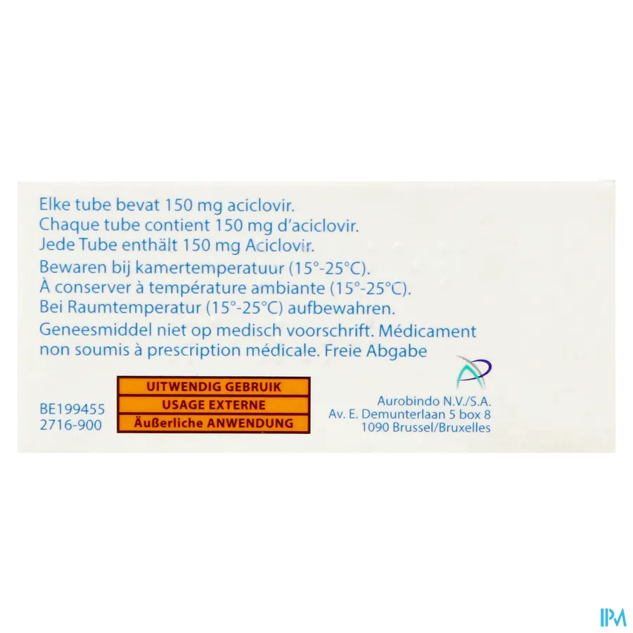 packshot van Viratop Crème voor de Behandeling van Koortsblaasjes Tube 3 g