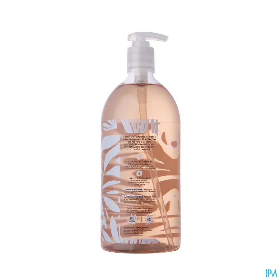 packshot van Cosm'ethik Douchegel Bio Jasmijnbloesem Pompfles 1l