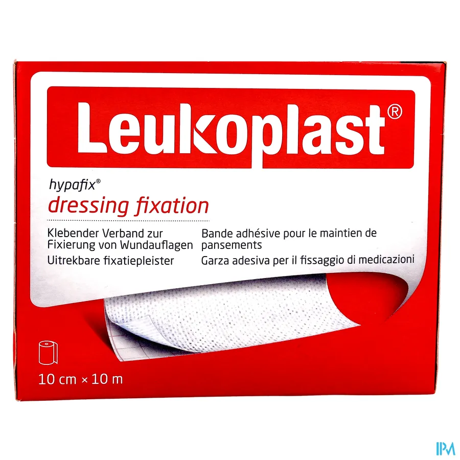 packshot van Leukoplast Hypafix 10cm x 10m 1 stuk