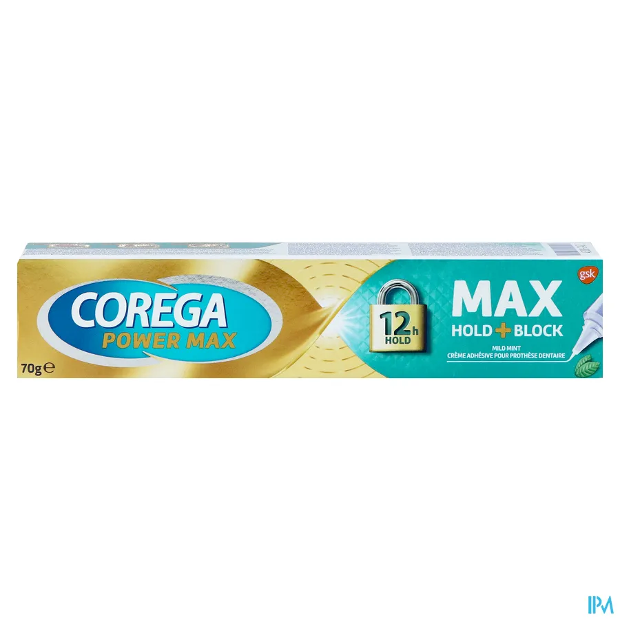 packshot van Corega Power Max Max Hold + Block Kleefcrème 70 g