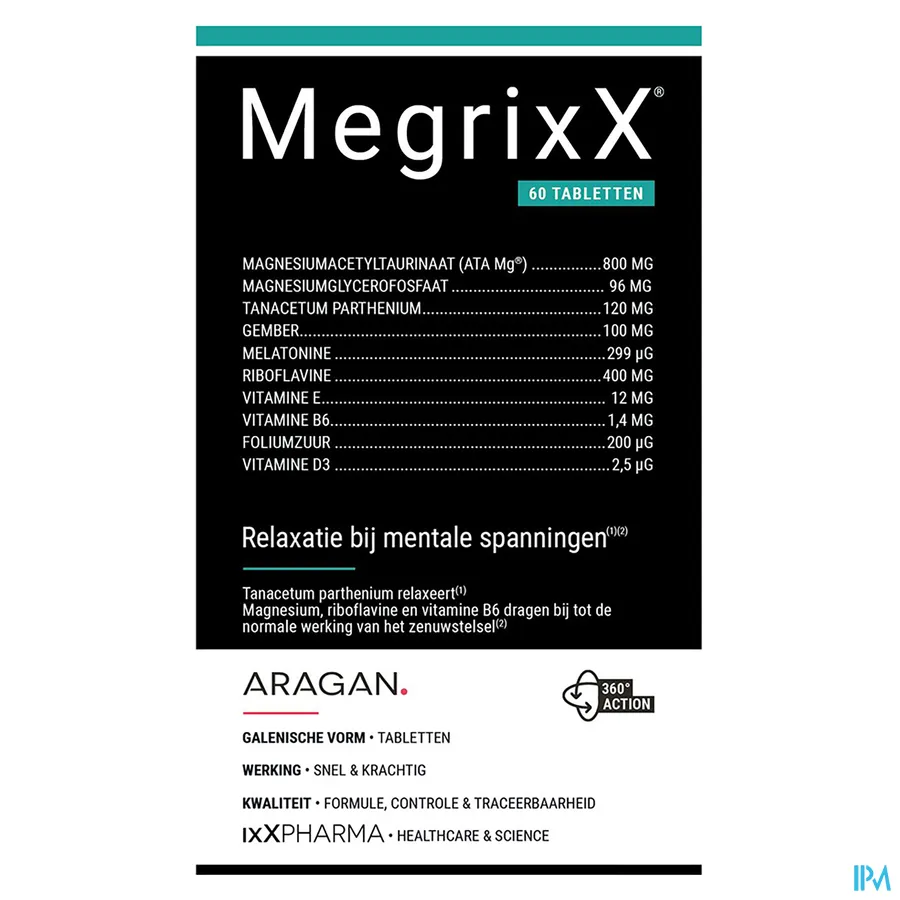 packshot van MegrixX 60 tabletten