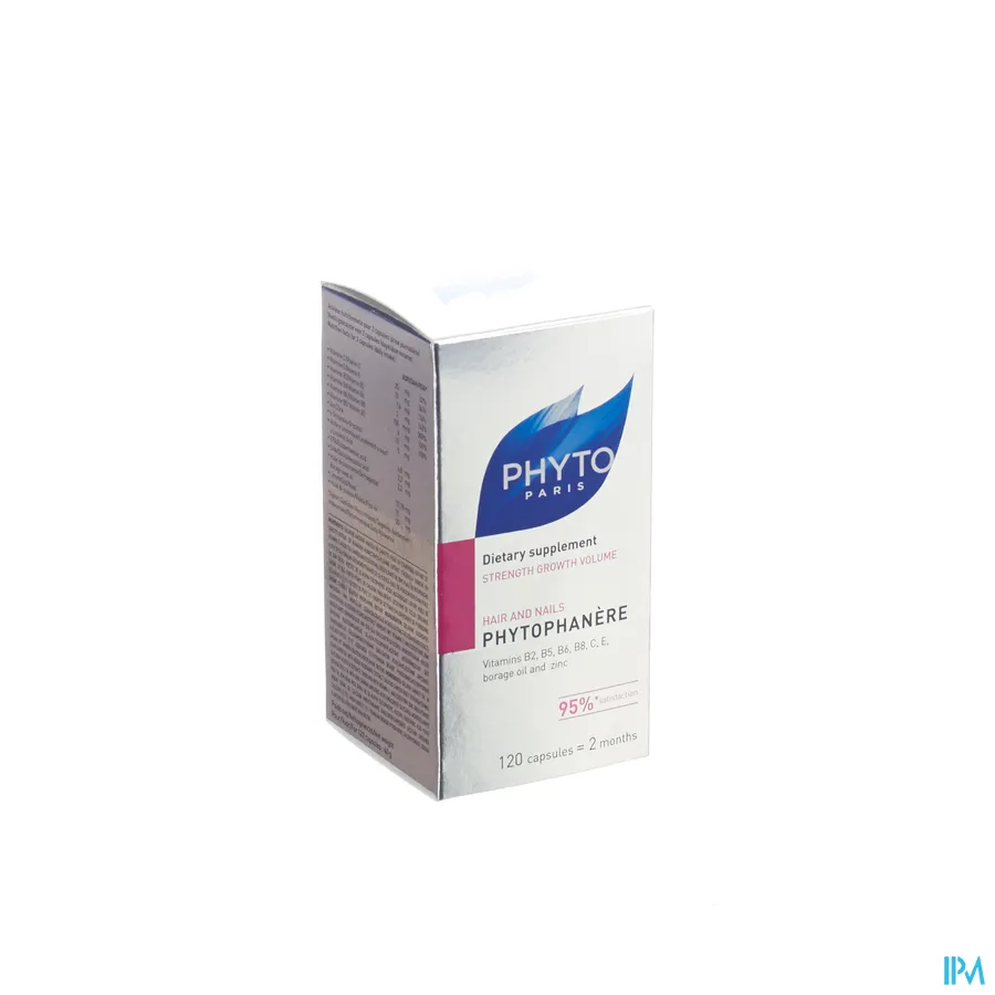 packshot van Phyto Phytophanère Voedingssupplement voor Kracht, Groei en Volume van Haar en Nagels 120 Capsules