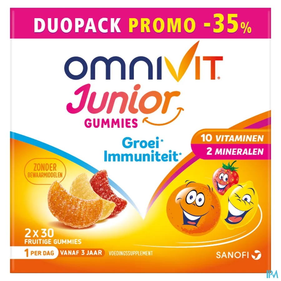 packshot van Omnivit Junior Gummies Duopack 2 x 30 gummies