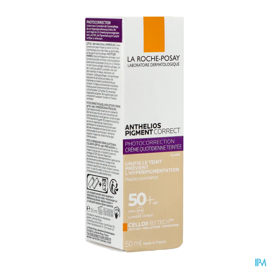 packshot van La Roche-Posay Anthelios Pigment Correct SPF 50+ Getint Light 50 ml
