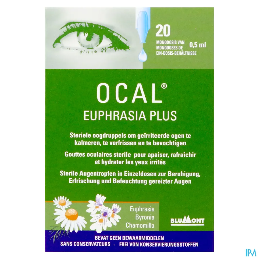 packshot van Ocal Euphrasia Plus Monodoses 20 x 0,5 ml