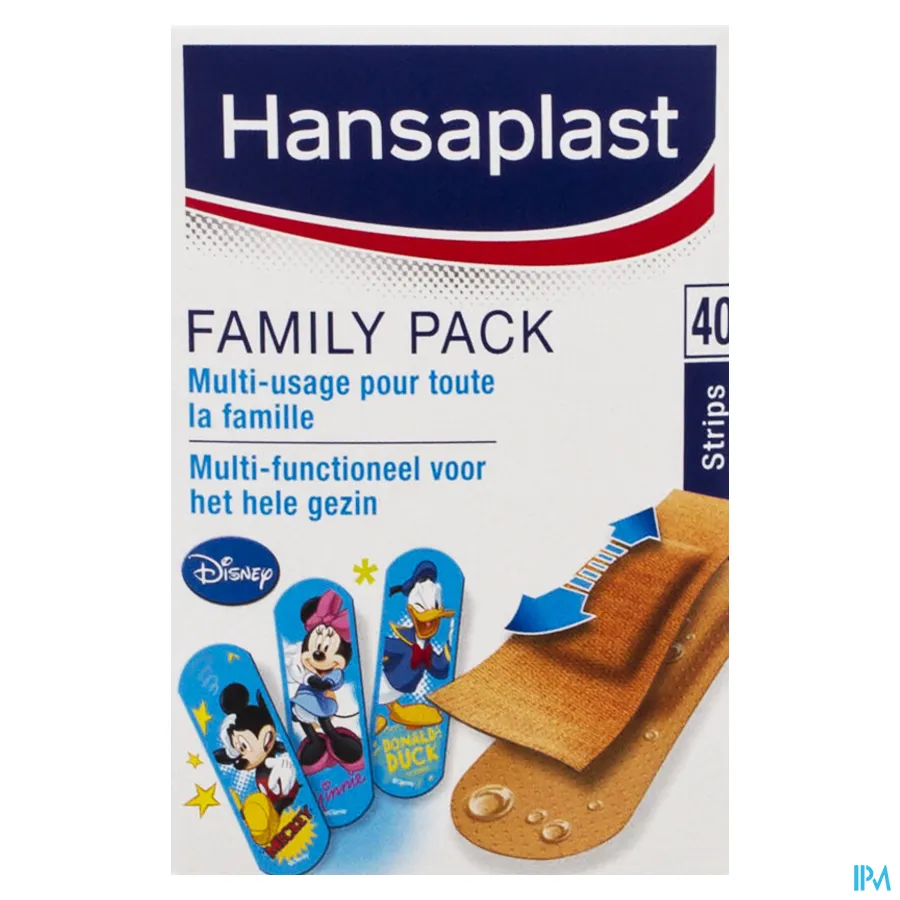 packshot van Hansaplast Pleister Family Pack Multi-Functioneel voor het Hele Gezin 40 Strips