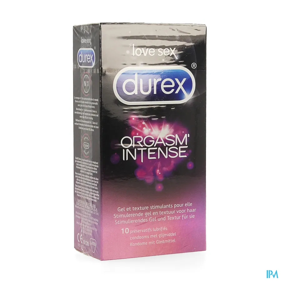 packshot van Durex Orgasm'Intense met Stimulerende Gel en Textuur voor Haar 10 Condooms
