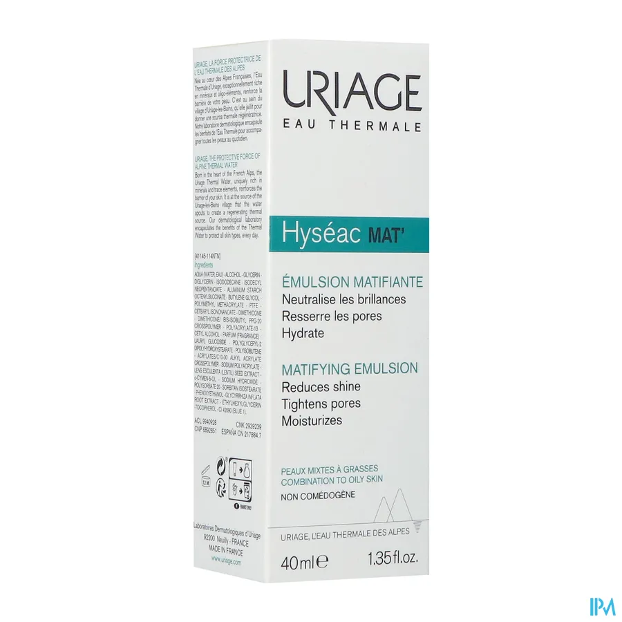 packshot van Uriage Hyséac Mat' 40 ml