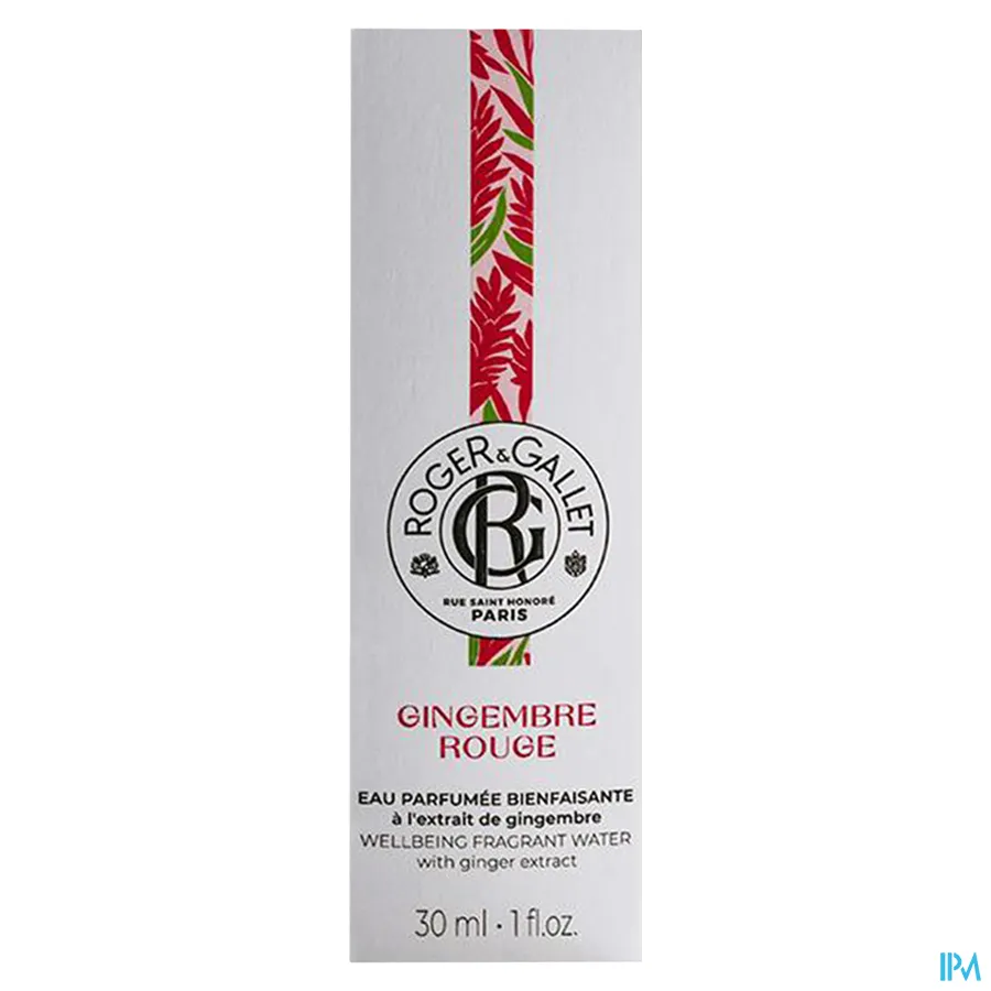 packshot van Roger & Gallet Gingembre Rouge Geparfumeerd Water 30 ml