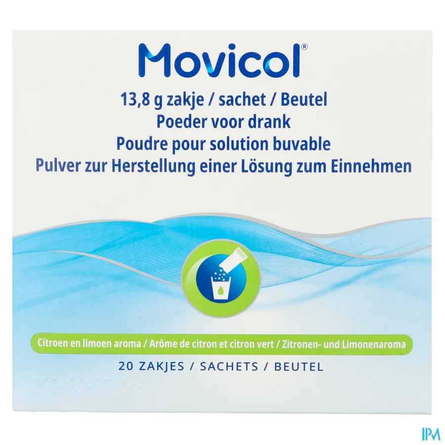 packshot van Movicol 20 zakjes