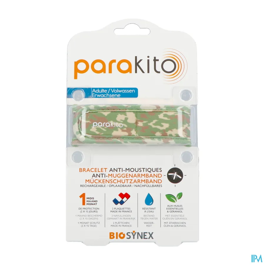 packshot van Parakito Volwassenen Anti-Muggenarmband Camouflage