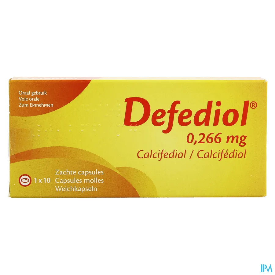 packshot van Defediol 0,266 mg 10 capsules