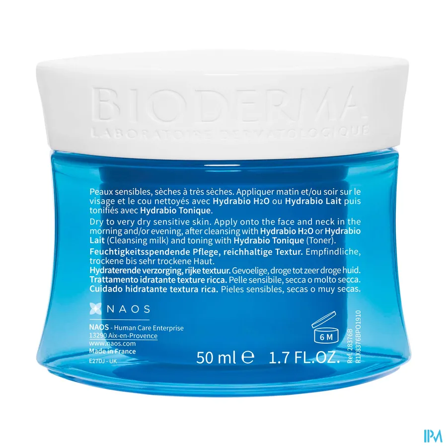 productshot van Bioderma Hydrabio Crème 50 ml