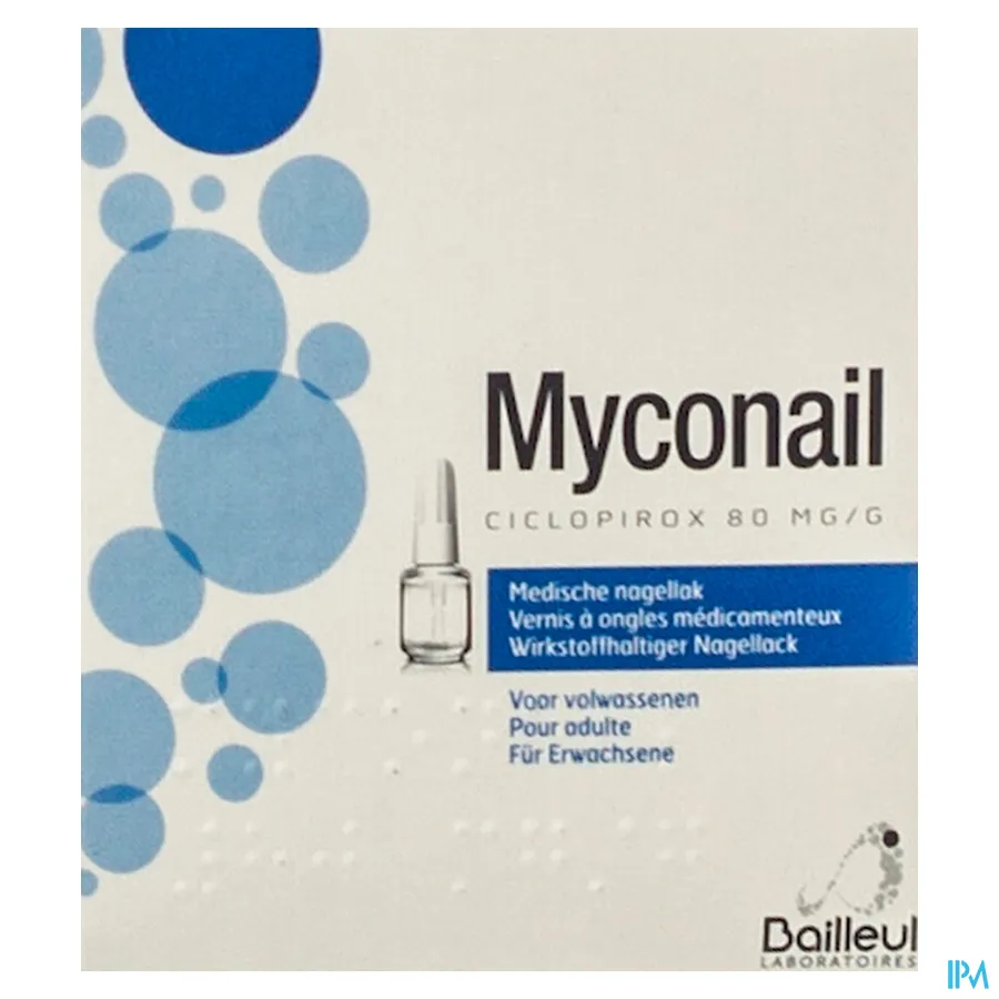 packshot van Myconail Medische Nagellak voor Volwassenen bij Lichte tot Matige Schimmelinfecties van Nagels Fles 6,6 ml