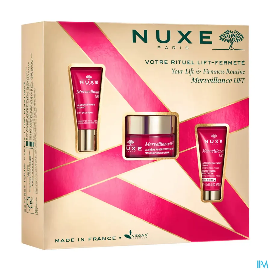 packshot van Nuxe Koffer Merveillance Lift 3 Producten