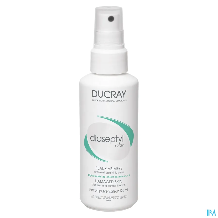 packshot van Ducray Diaseptyl Spray met 0,2% Chloorhexidinedigluconaat voor Ontsmetting van de Huid 125 ml