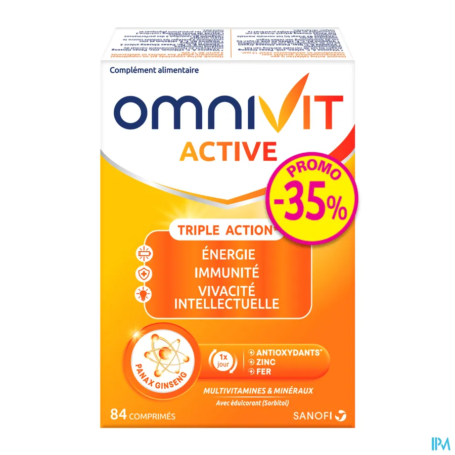 packshot van Omnivit Active 40Mg Comp 84 Promo -35%