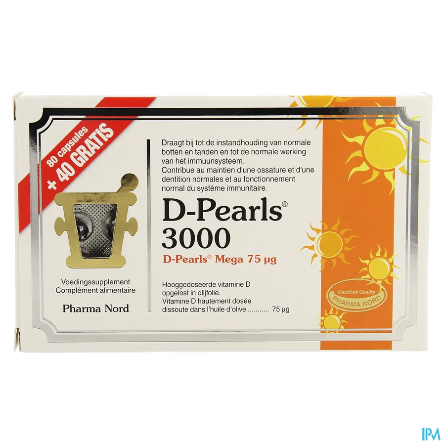 packshot van D-pearls 3000 Caps 80 + Caps 40 Promo Pack