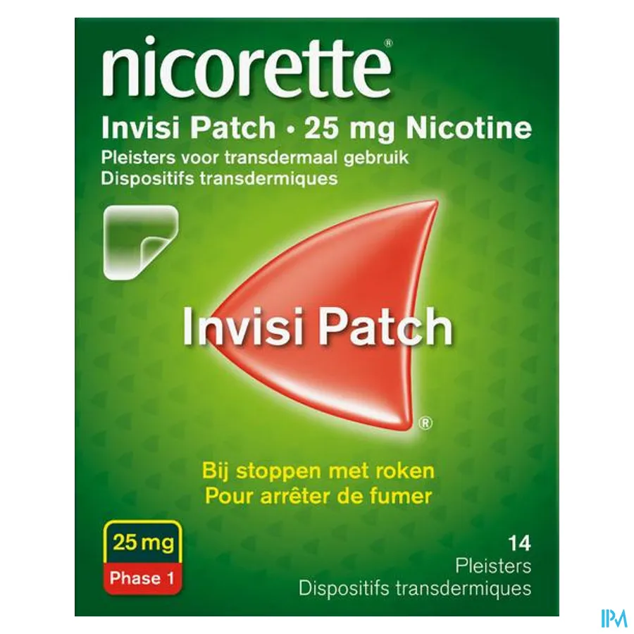 packshot van Nicorette Invisi patch 25mg 14 stuks
