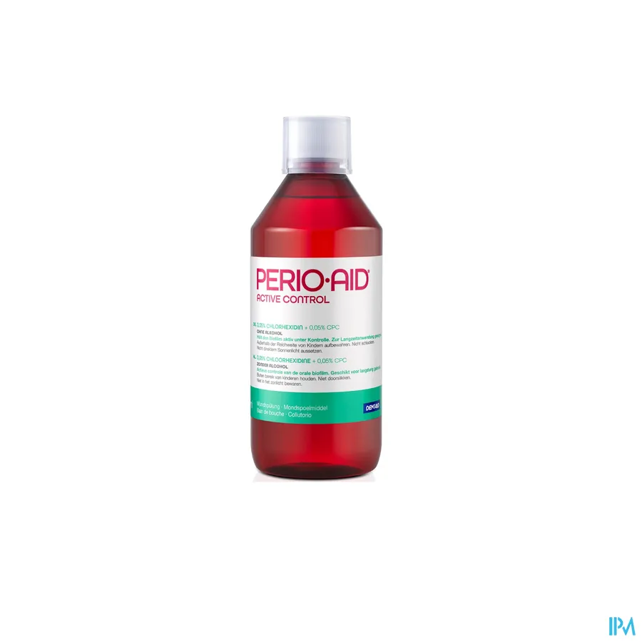 productshot van Perio Aid Active Control Mondspoelmiddel met 0,05% Chloorhexidine 500 ml