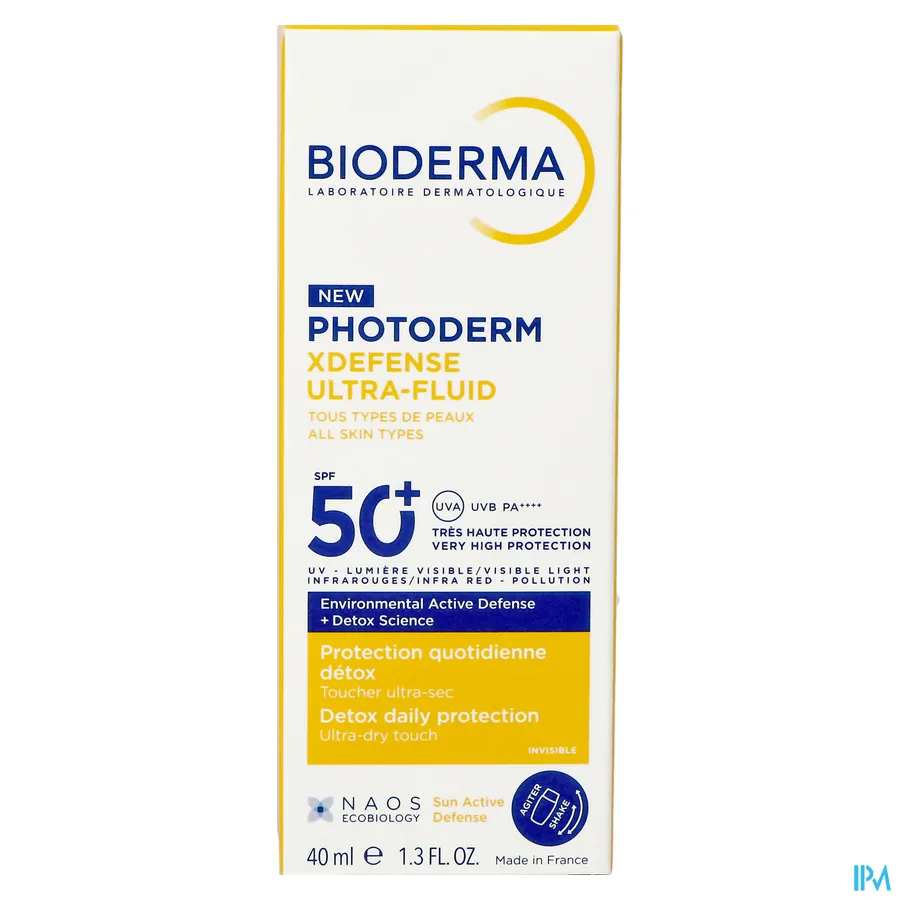 packshot van Bioderma Photoderm XDefense Ultra-Fluid SPF 50+ Invisible 40 ml