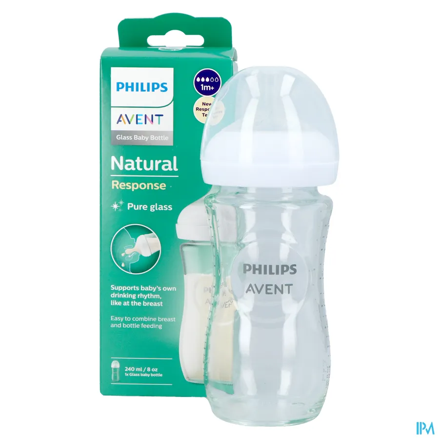 productshot van Philips Avent Natural 3.0 Zuigfles Glas 240 ml