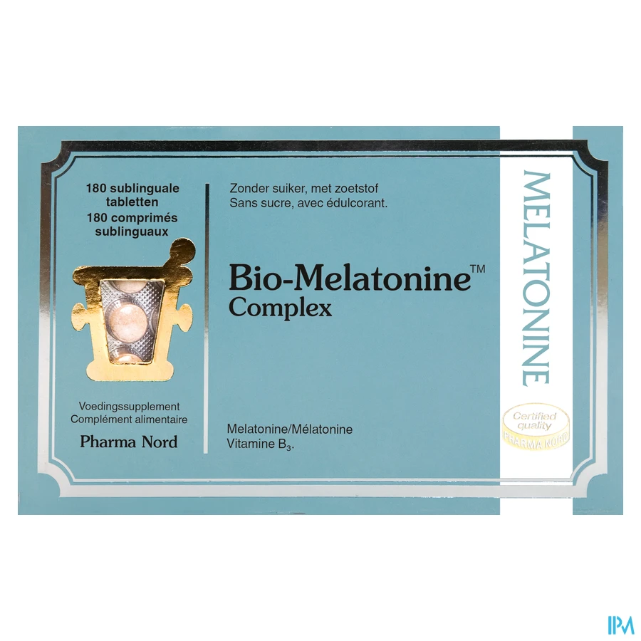 packshot van Bio-Melatonine Complex 180 Sublinguale Tabletten