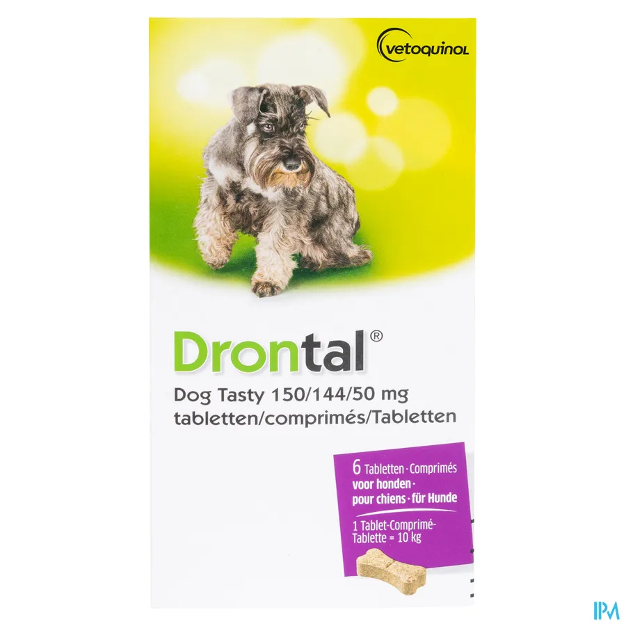 packshot van Drontal Dog Tasty 6 tabletten