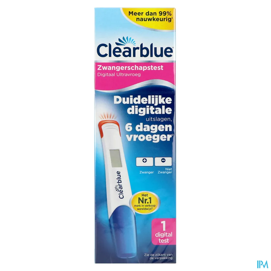 packshot van Clearblue Zwangerschapstest Digitaal Ultravroeg 1 stuk