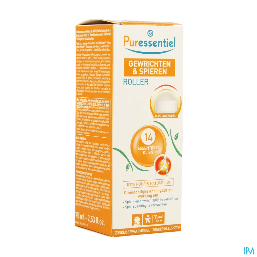 packshot van Puressentiel Roller voor Spieren en Gewrichten 75 ml