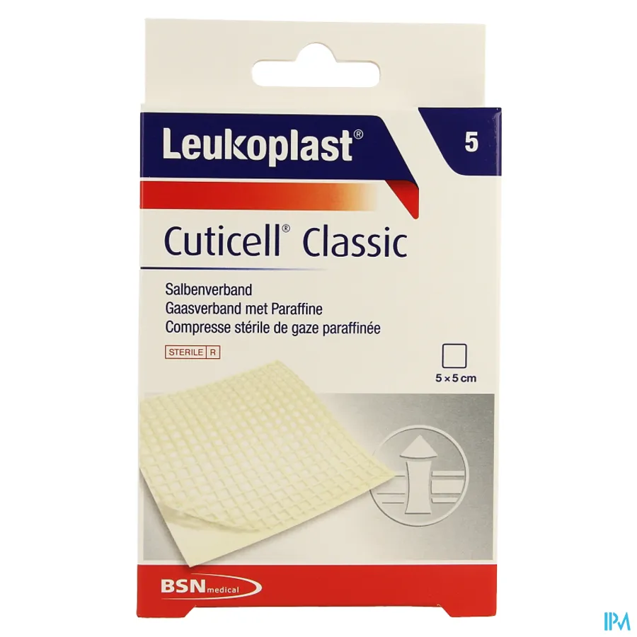 packshot van Leukoplast Cuticell Classic 5 x 5 cm 5 stuks