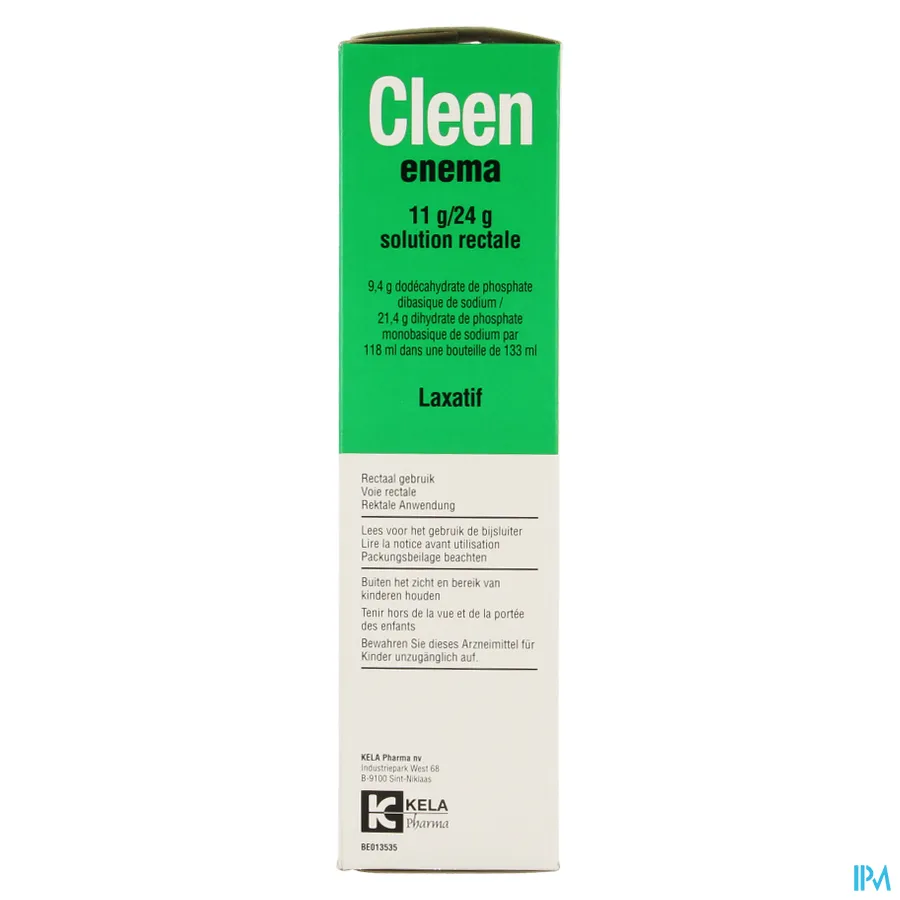 packshot van Cleen Enema -Laxativum- Oplossing voor Rectaal Gebruik 133 ml