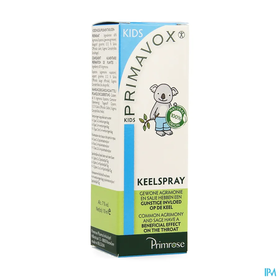 packshot van Primavox Kids Keelspray 10 ml