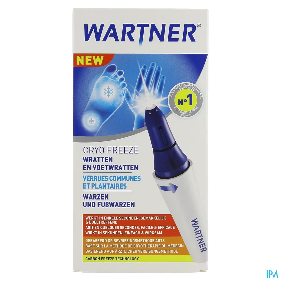packshot van Wartner Cryo Freeze voor Wratten en Voetwratten met Werking in Enkele Seconden, Gemakkelijk en Doeltreffend Pen 14 ml