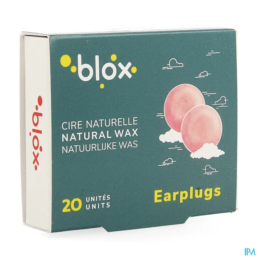 packshot van Blox Oordopjes Met Natuurlijke Was 10 paar