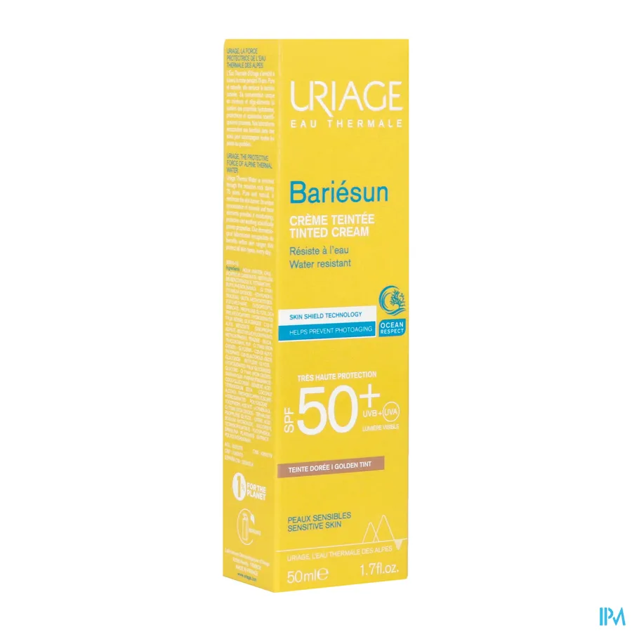 packshot van Uriage Bariésun Crème Teintee SPF50+ Doree 50 ml