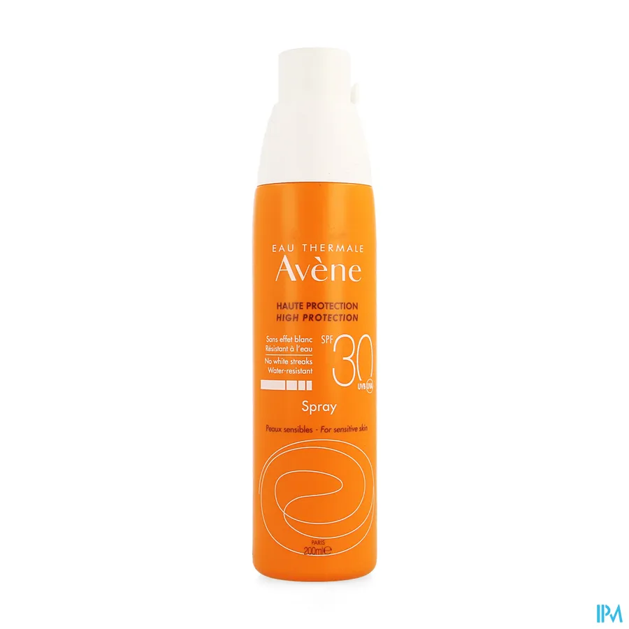 packshot van Avène Waterbestendige Zonnespray met SPF 30 zonder Wit Effect 200 ml