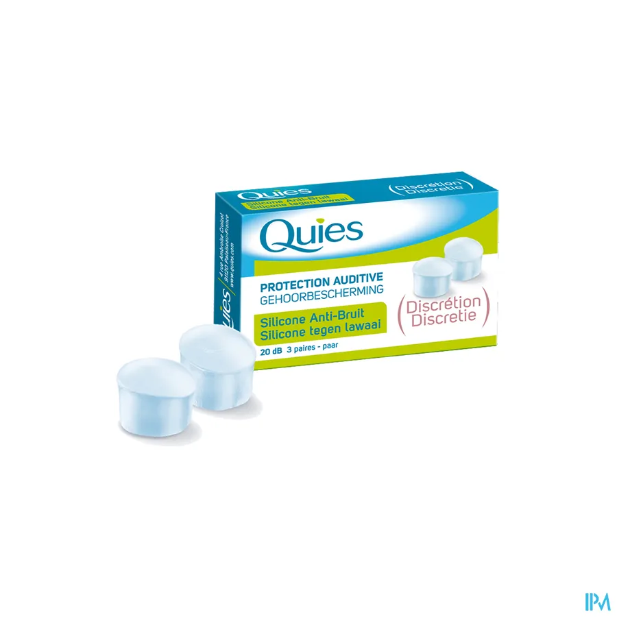 packshot van Quies Oordopjes in Silicone tegen Lawaai 20 dB 3 Paar