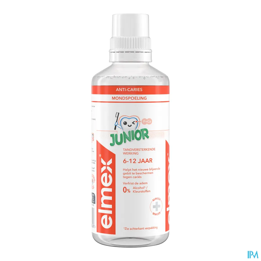 packshot van Elmex Junior Tandspoeling Helpt Effectief Beschermen tegen Cariës voor Kinderen van 6-12 Jaar 400 ml