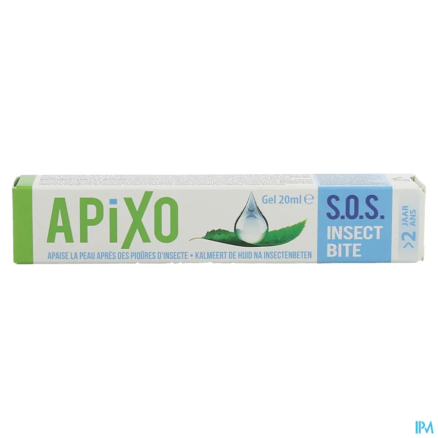 packshot van Apixo S.O.S. Insect Bite - Kalmeert de Huid na Insectenbeten - Gel 20 ml