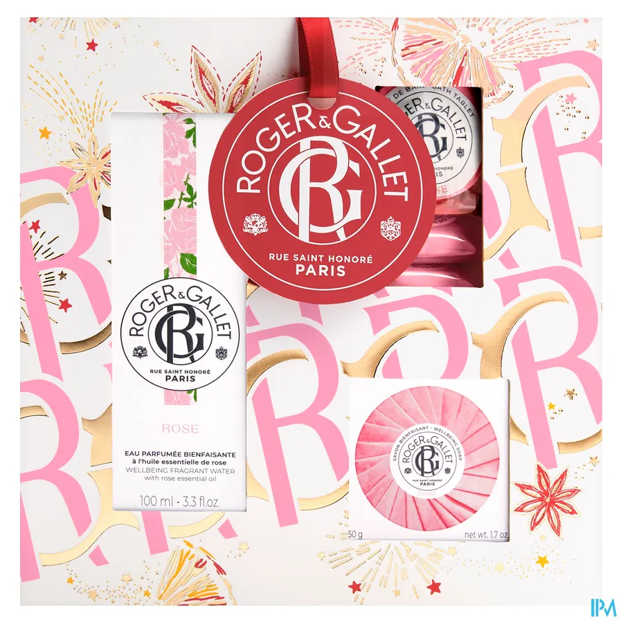 packshot van Roger & gallet Set Noel Rose 100 ml 3 Producten