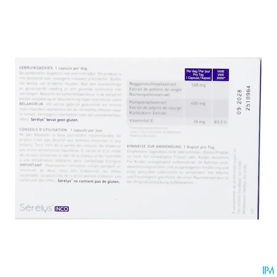 packshot van Serelys Inco Caps 30