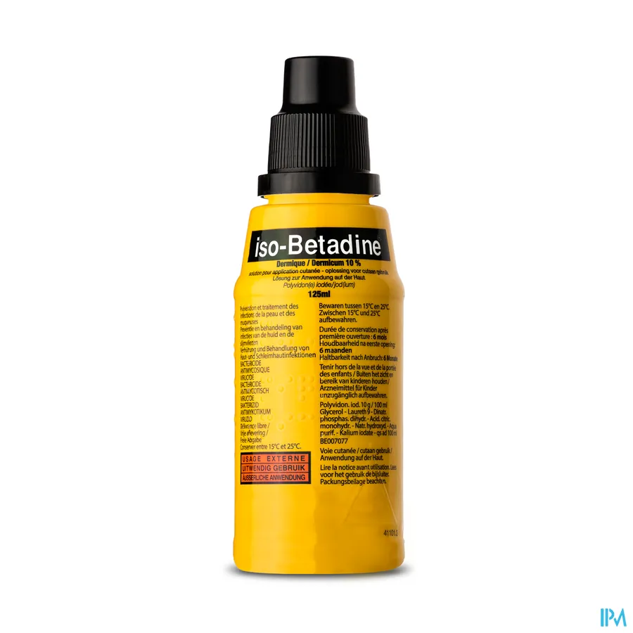 packshot van Iso-Betadine Dermicum 10% 125ml