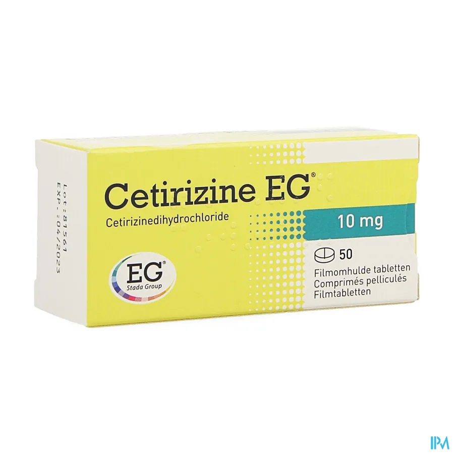 packshot van Cetirizine EG 10 mg 50 Tabletten
