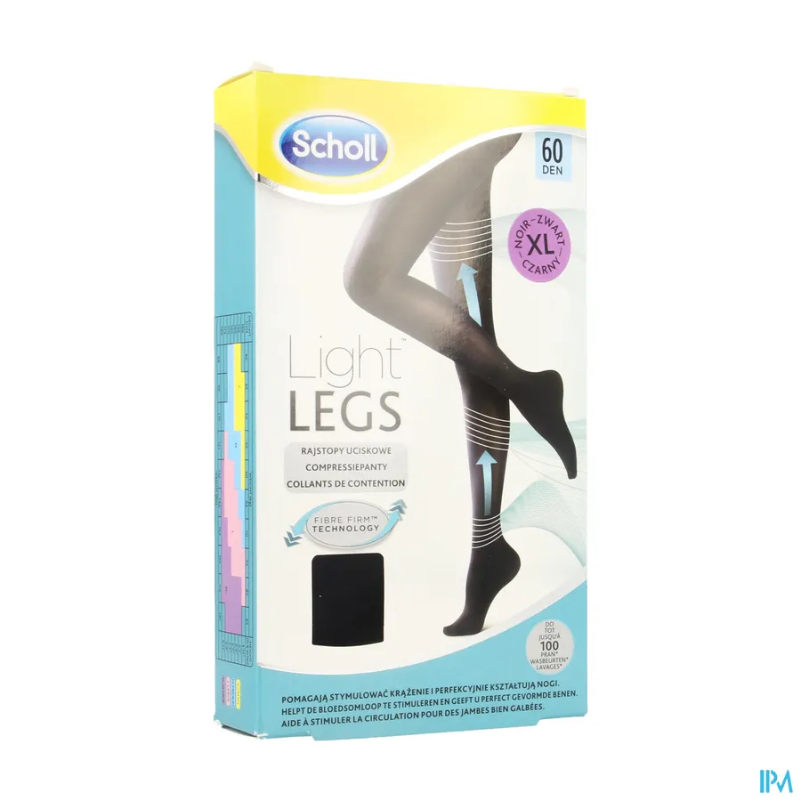 packshot van Scholl Light Legs Compressiepanty Zwart 60 Den Extra Large