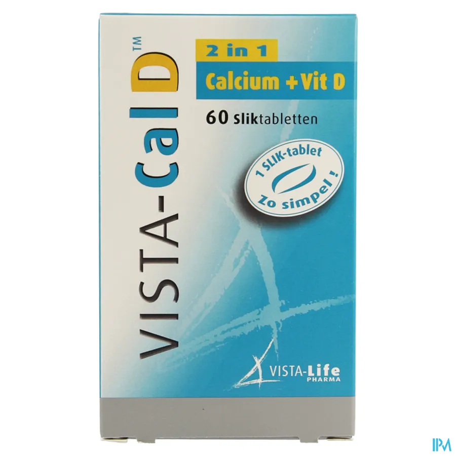 packshot van Vista Cal D met Calcium en Vitamine D 60 Tabletten