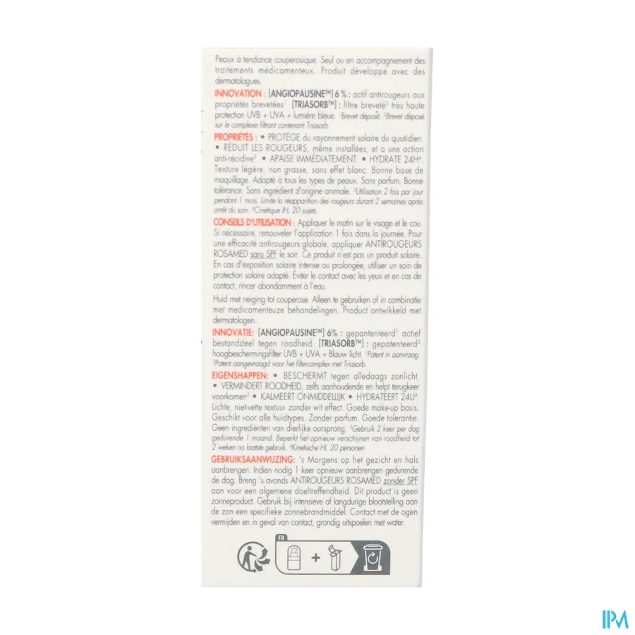 packshot van Avène Antirougeurs Rosamed SPF 50+ 30 ml