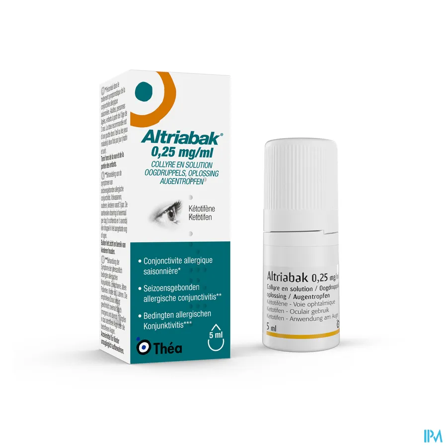 packshot van Altriabak 0,25mg/ml Oogdruppels 5ml