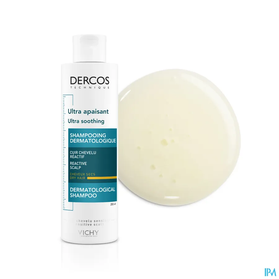 productshot van Vichy Dercos Ultra Kalmerende Shampoo Droog Haar 200 ml