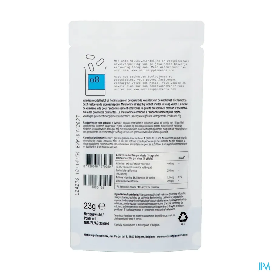 packshot van Metis Sleep 08 Eco Refill Caps 30